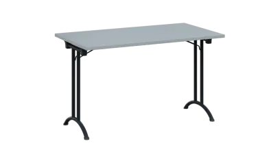 SLA 125 lak skládací jednací stůl 1250x700, deska 25 mm, podnož černý lak, deska šedá